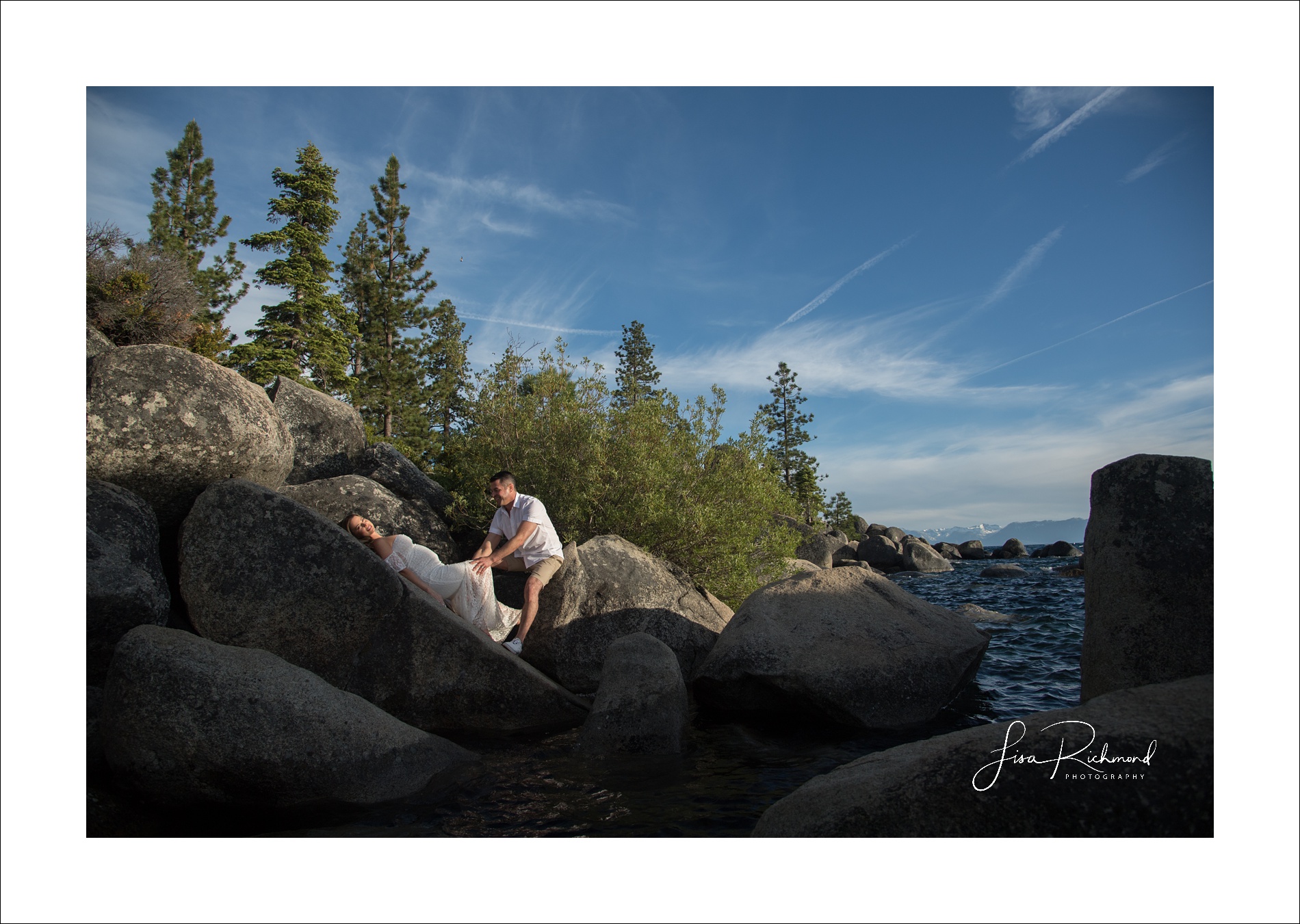 Elizabeth, Greg and Hudson at Sand Harbor beach