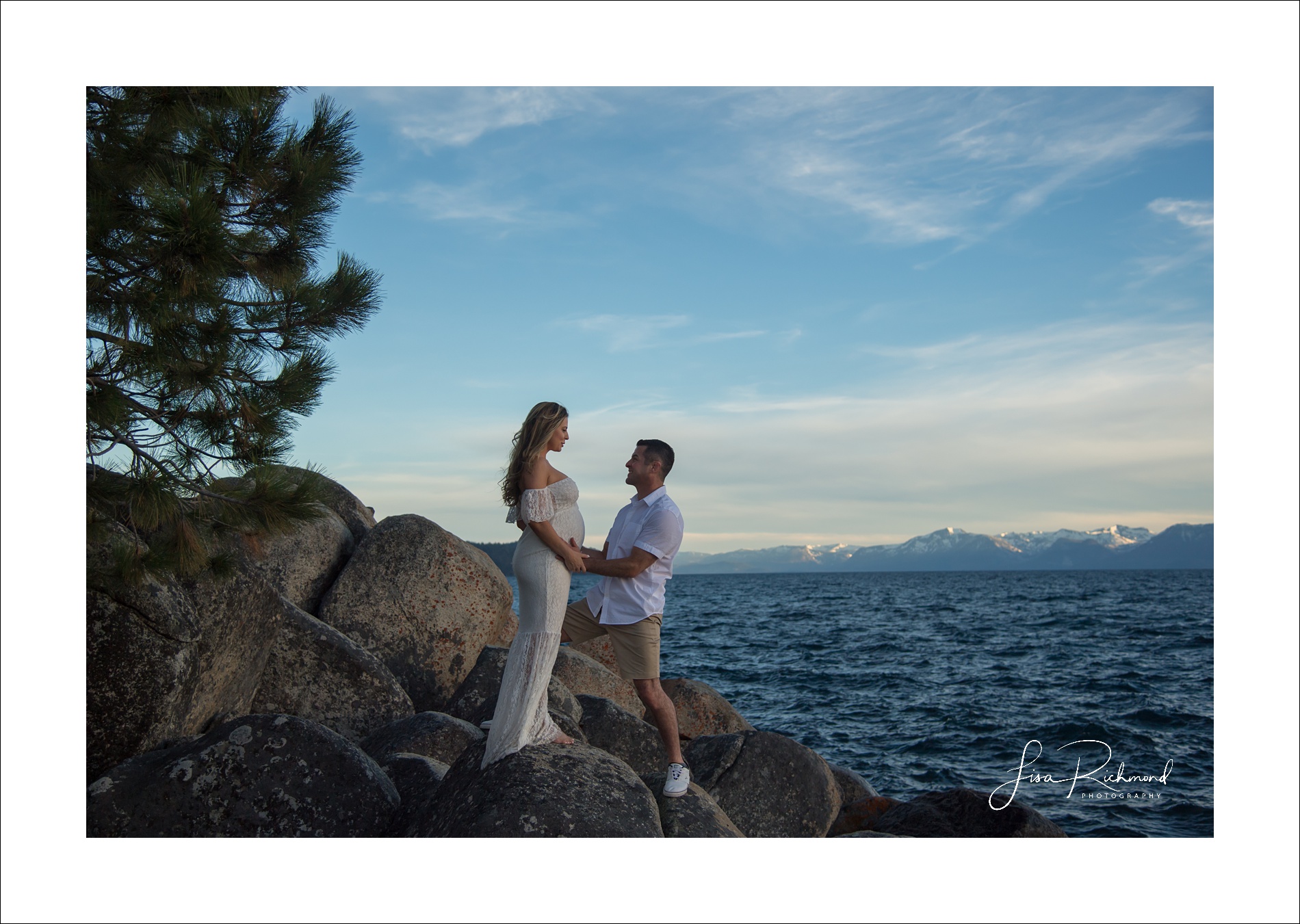 Elizabeth, Greg and Hudson at Sand Harbor beach