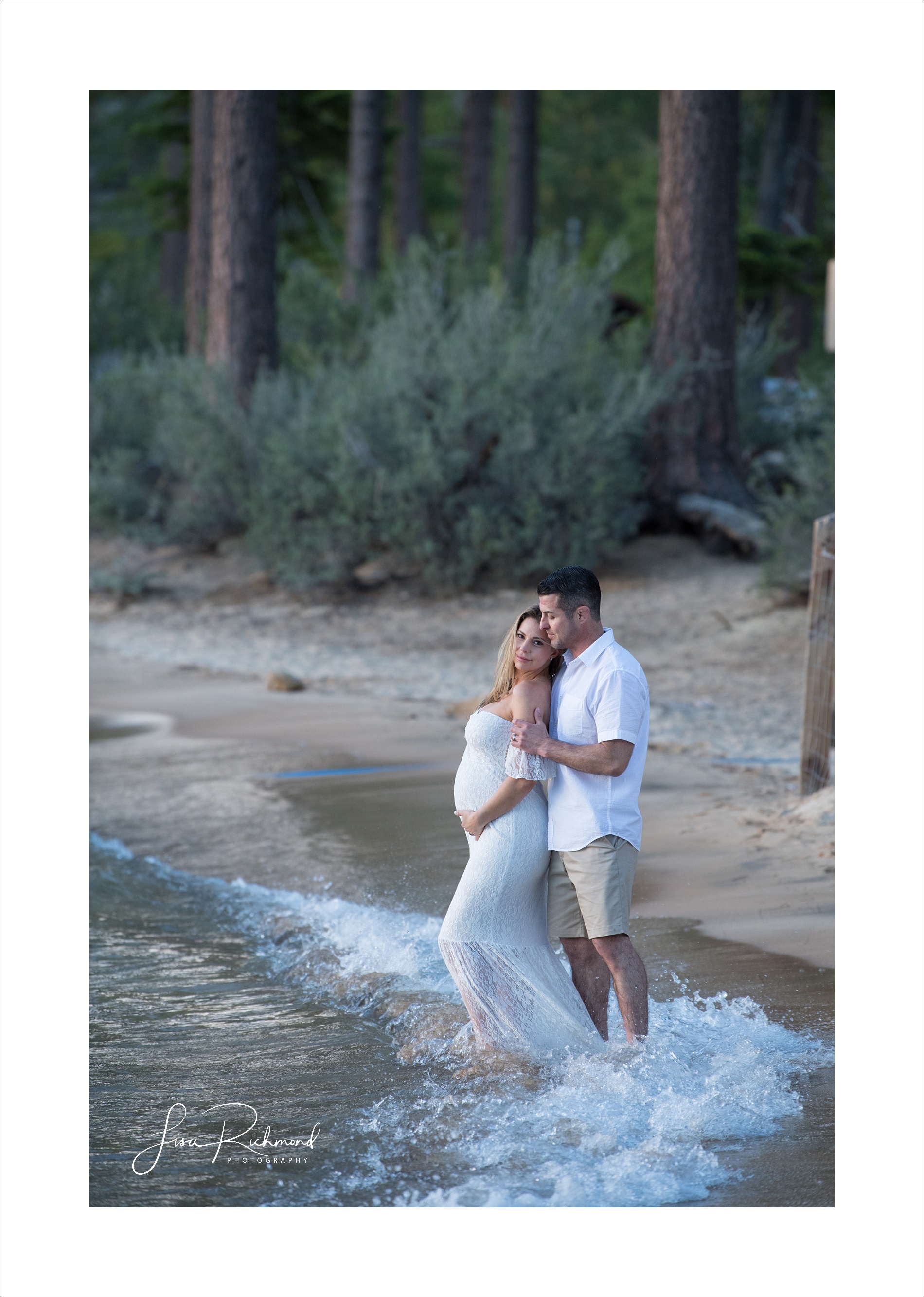 Elizabeth, Greg and Hudson at Sand Harbor beach