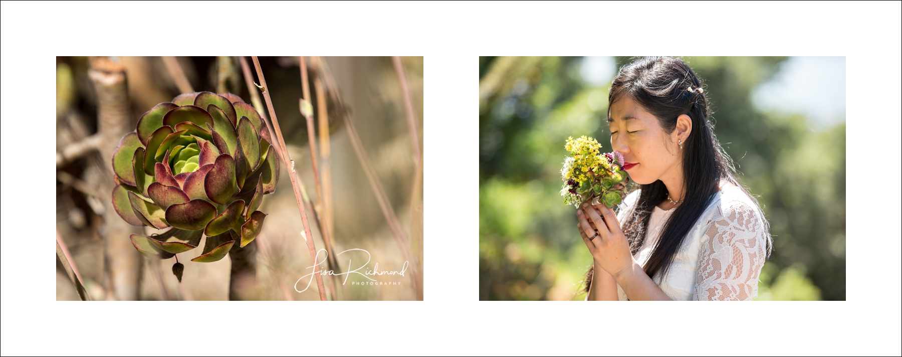 Sahoko and Josh, Blake Garden in Kensington, California