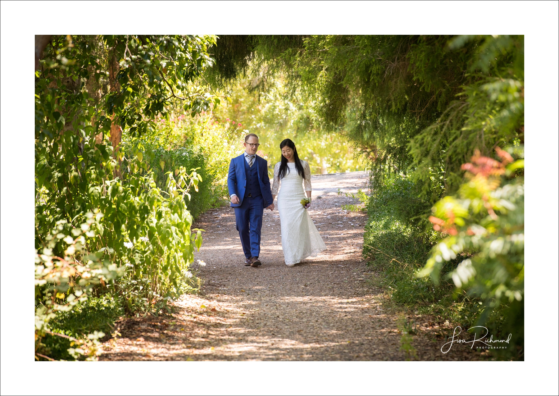 Sahoko and Josh, Blake Garden in Kensington, California