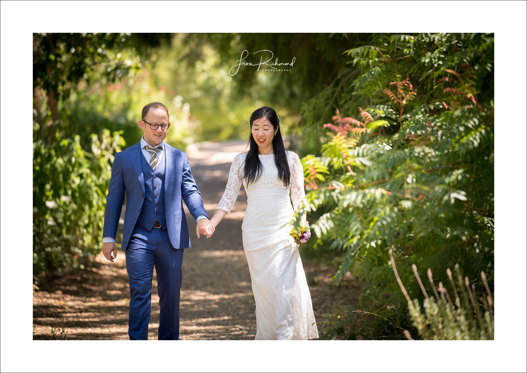 Sahoko and Josh, Blake Garden in Kensington, California