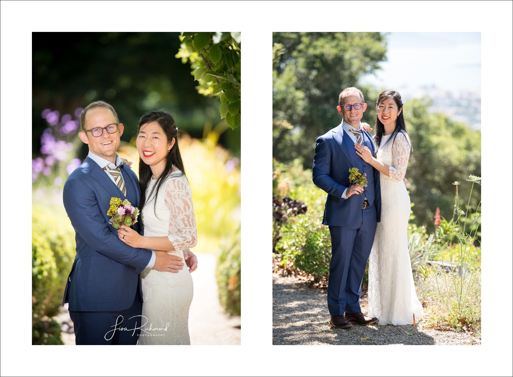 Sahoko and Josh, Blake Garden in Kensington, California