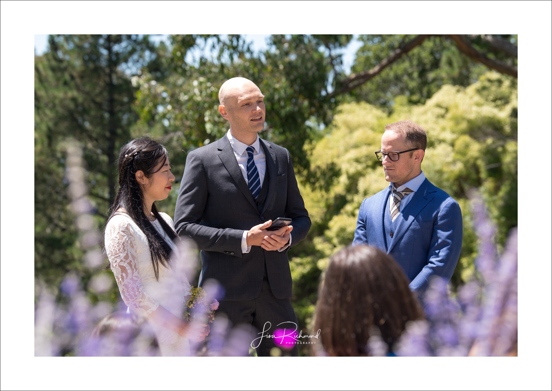 Sahoko and Josh, Blake Garden in Kensington, California