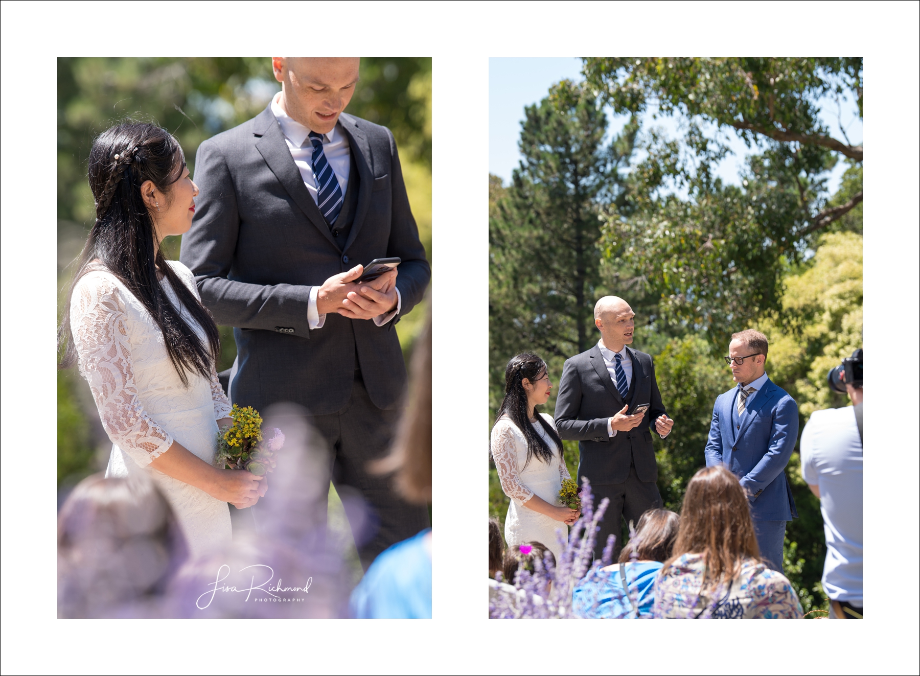 Sahoko and Josh, Blake Garden in Kensington, California