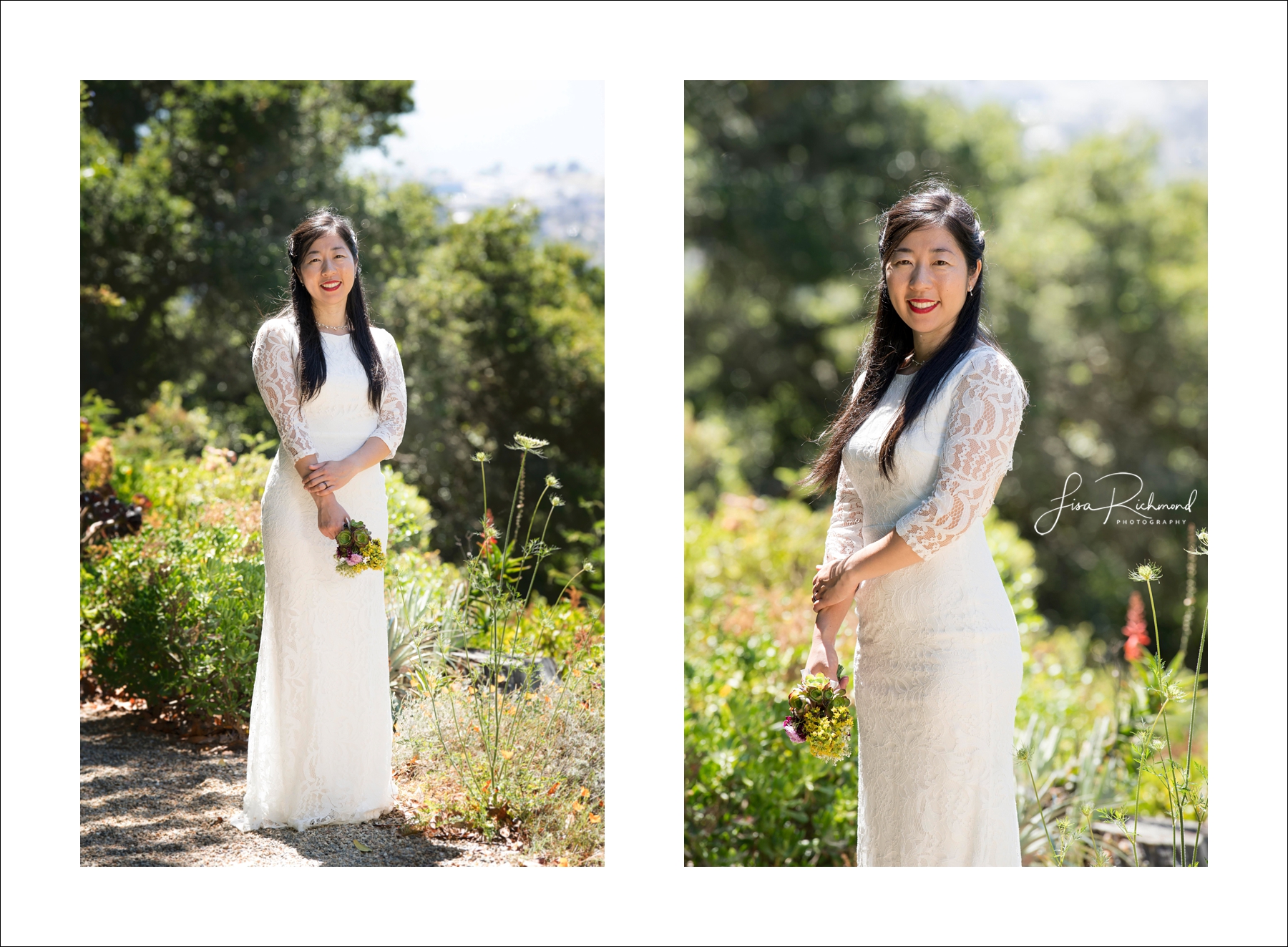 Sahoko and Josh, Blake Garden in Kensington, California