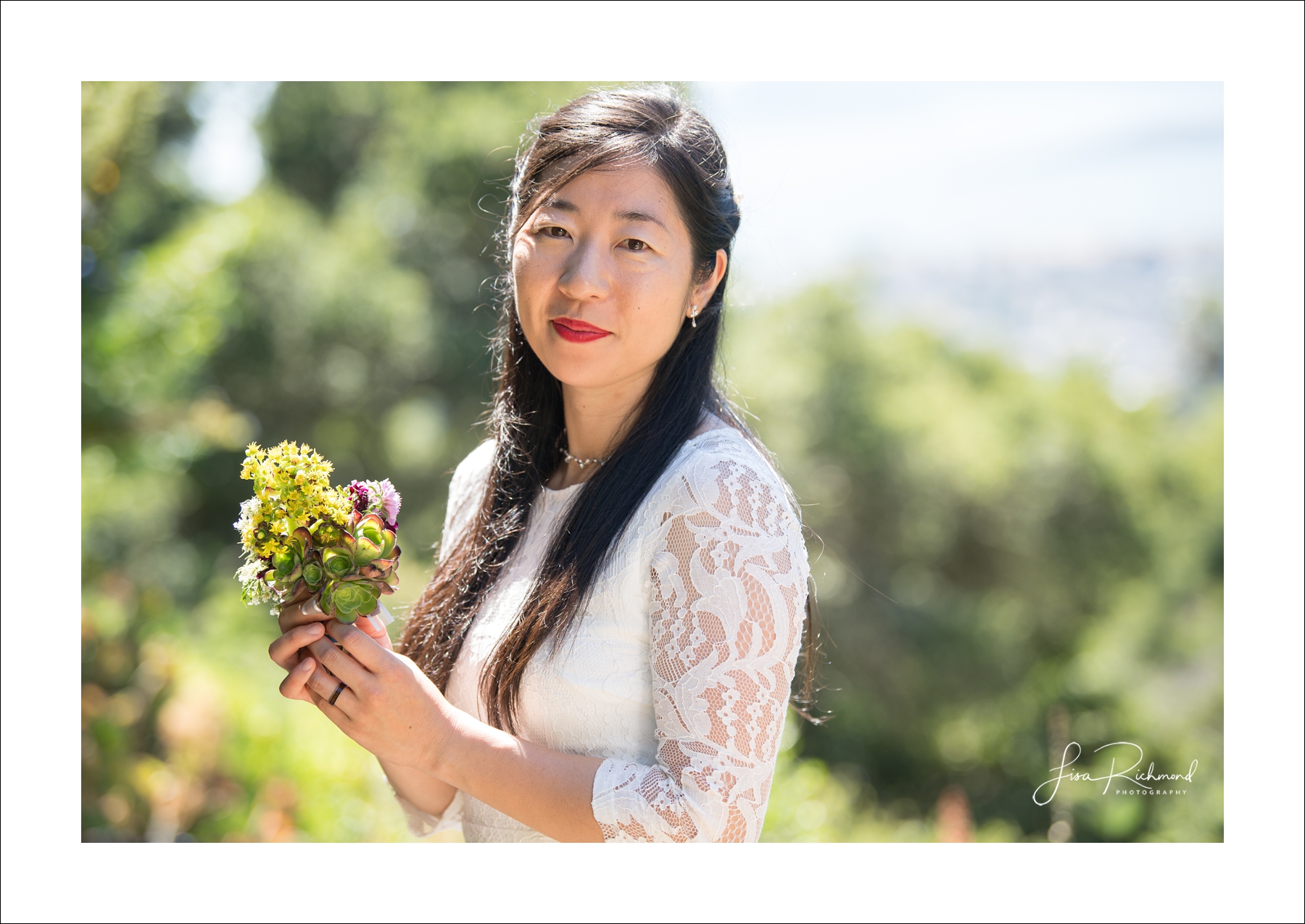 Sahoko and Josh, Blake Garden in Kensington, California