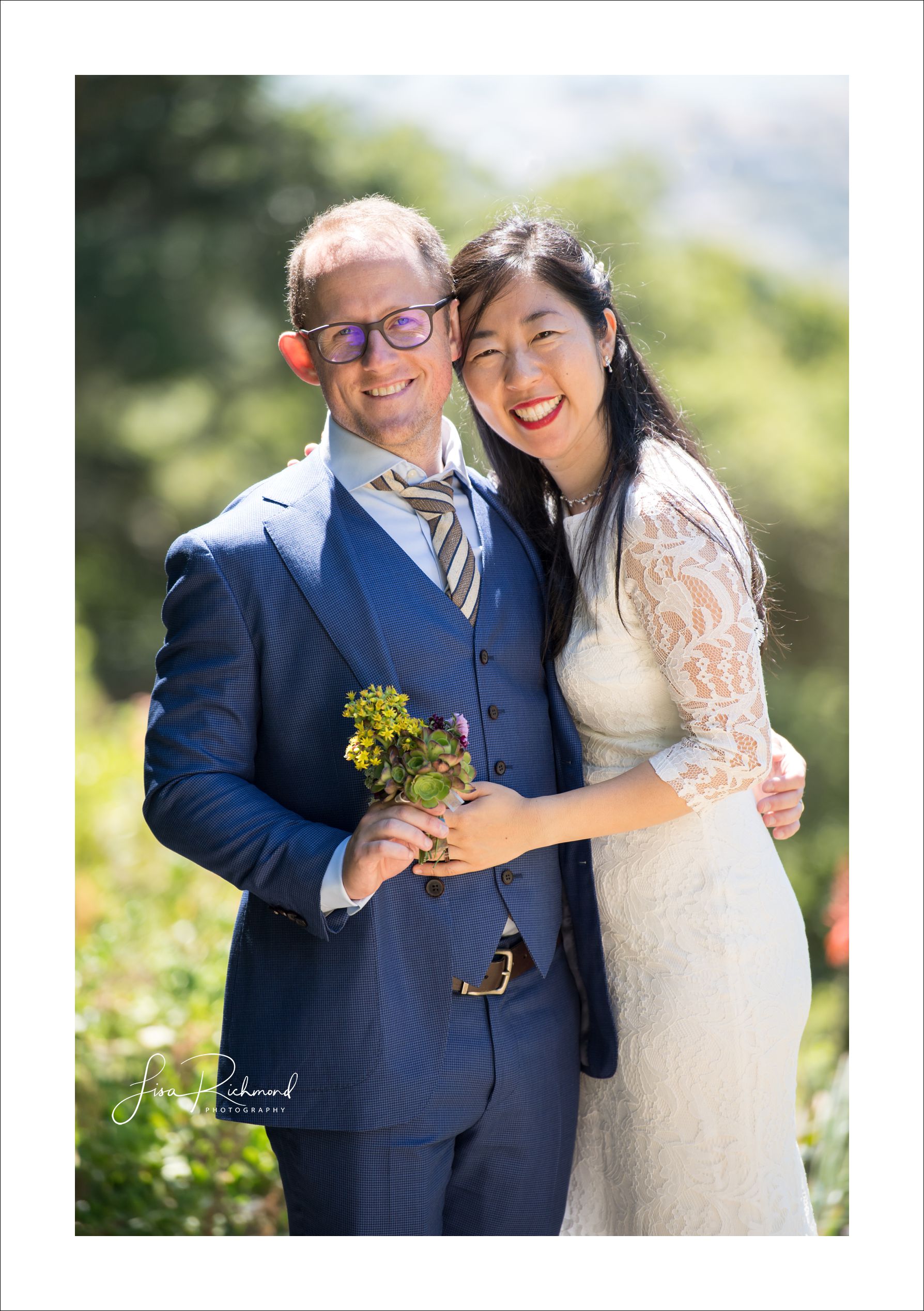 Sahoko and Josh, Blake Garden in Kensington, California