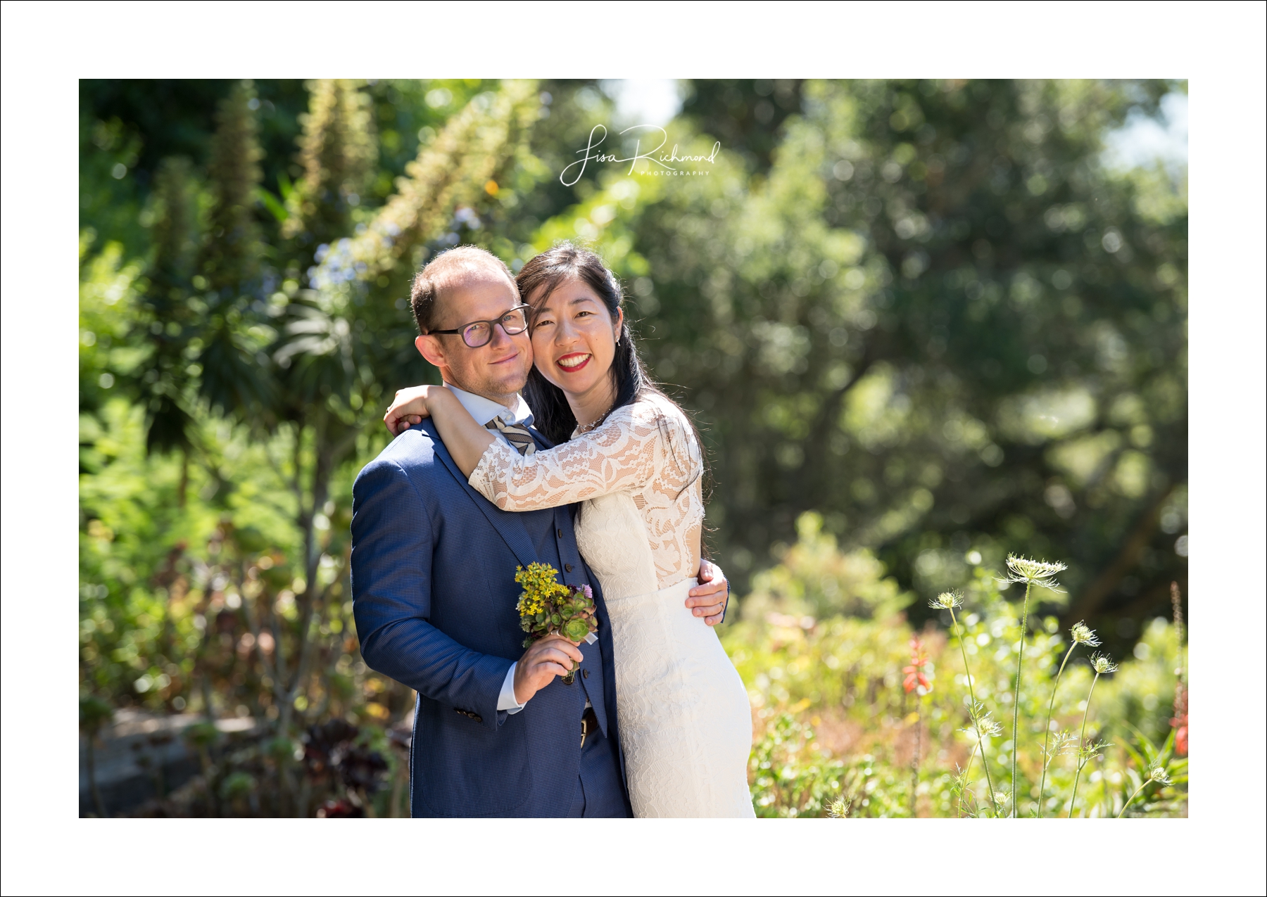 Sahoko and Josh, Blake Garden in Kensington, California